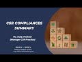 Csr compliances summary  webinar  mehta  mehta