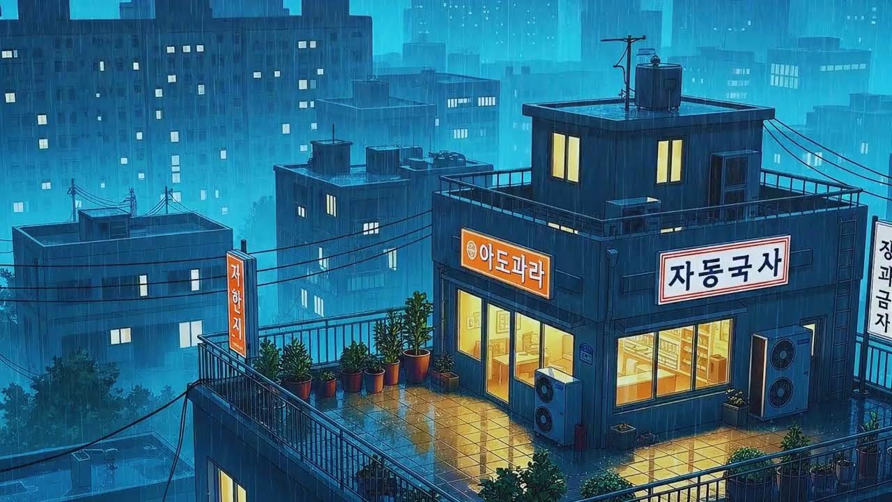 Rain Sounds with Lofi for Work in a Peaceful Korean Atmosphere to Block Distractions 😌
