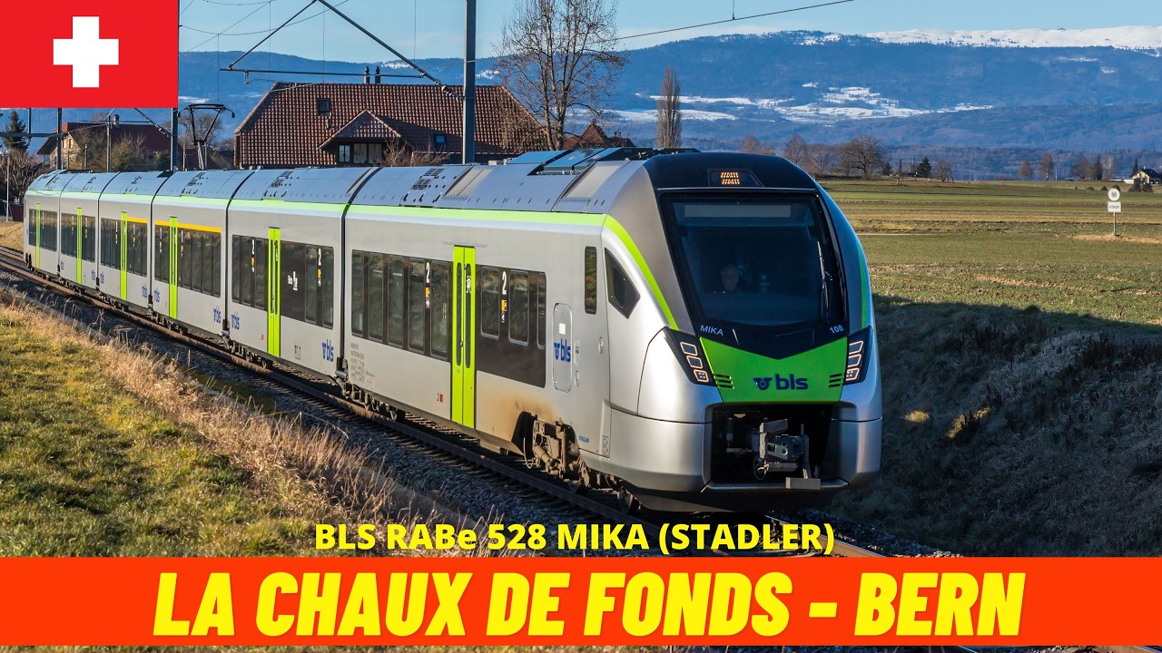 Cab Ride La Chaux-de-Fonds → Bern (Switzerland, November 2025) train driver's view 4K