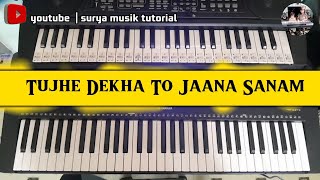 tutorial not angka dan chord beserta lirik lagu india Tujhe Dekha To Jaana Sanam