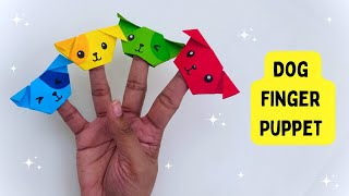 DIY Paper Dog FINGER PUPPET | Origami Dog Pencil Topper | origami Craft / paper Craft For School