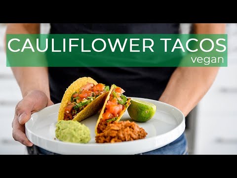 VEGAN HARD TACOS RECIPE WITH CAULIFLOWER + PICO DE GALLO