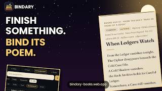 Bindary — "Finish something. Bind its poem." screenshot 2