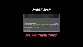 IPR and Their types| Society law and ethics 1 min sol #emrs #nvs #kvs #tgtcomputerscience #pgt
