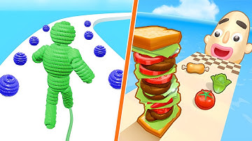 💛💚 Sandwich Runner VS Rope-Man Run All Levels Gameplay Walkthrough 4K