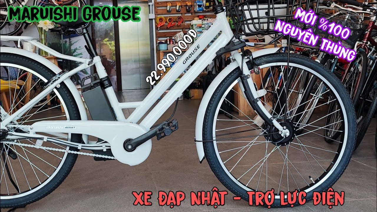 Xe đạp trợ lực điện Nhật Bản | Maruishi Grouse - Hỗ trợ thêm 60km | Đơn giản, dễ sử dụng | Mở thùng