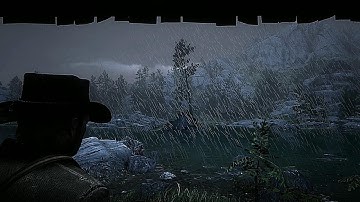 Sleeping In A Warm Cozy Cabin With Heavy Rain And Thunder | RDR2 ASMR