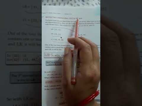Nested/Two dimensional lists in Python chap 9 class 12