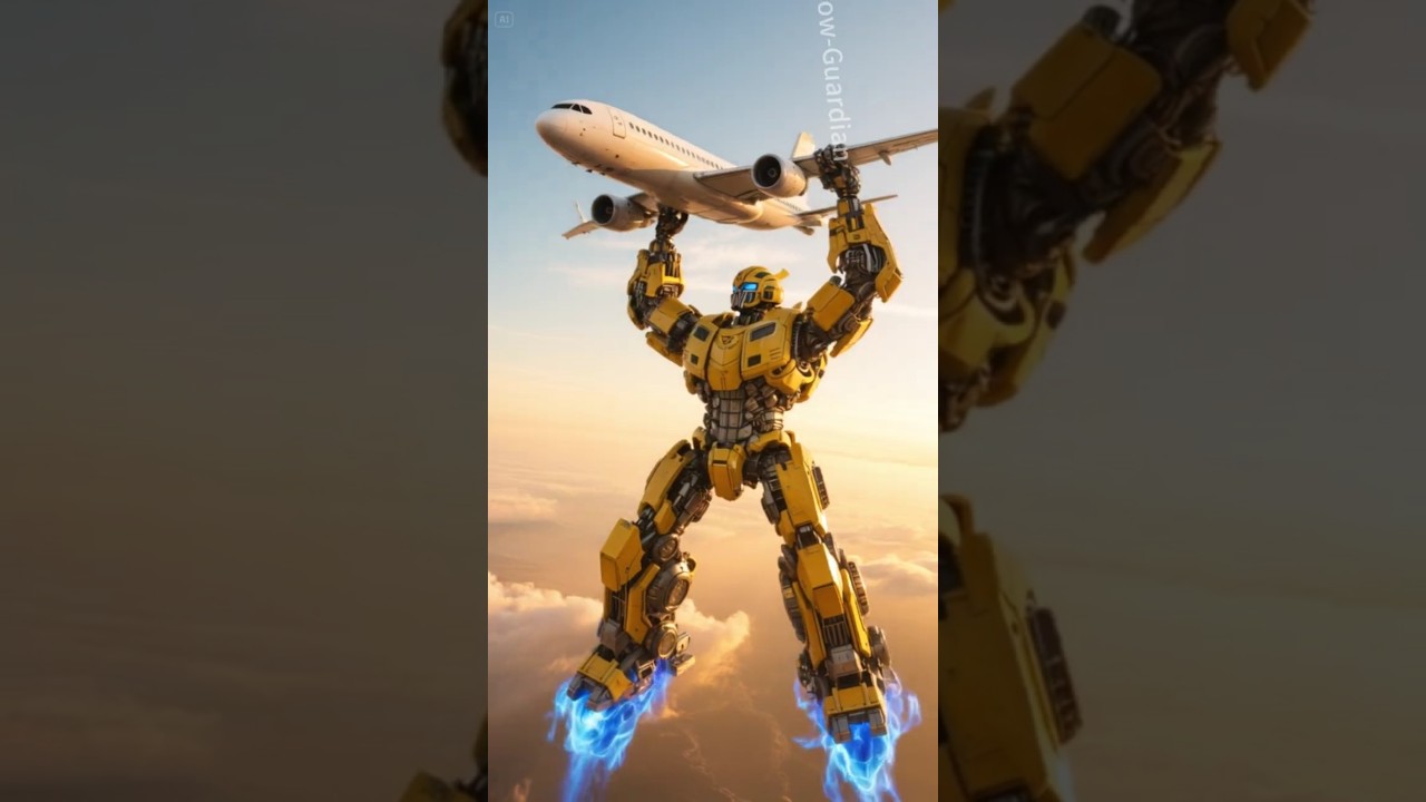 🛩️💥🐱The plane was about to crash, until a Kitten in a mecha suit flew in to save its dad.❤️