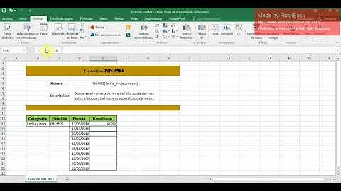 Función FIN MES de Microsoft Excel