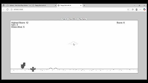 3. A.I. Learns to play Dino Game Using JS  | Training AI using NEAT |  #ai #dinosaur #gameplay