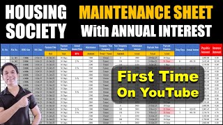 Housing Society MAINTENANCE Sheet with Annual Interest Fully Automated screenshot 3