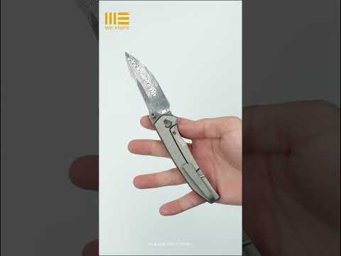 Love at first sight with the WE Ryson—Hugin Damasteel blade + sleek gray titanium handle.