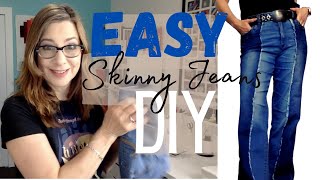 EASY DIY: Skinny jeans to wideleg jeans UPCYCLE!