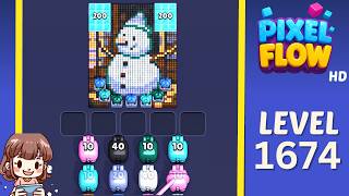 Pixel Flow Level 1674 Solution Walkthrough