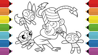 The Powerpuff Girls Coloring Pages | Blossom, bubbles, Buttercup, Mojo Jojo