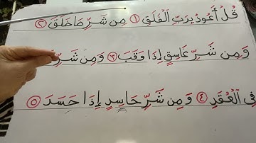 جزء عم حلقه رقم (٢) سورة الفلق