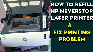 How To Refill HP Neverstop Laser Printer & Fix Printing Problem | Toner Kit Catridge 103A | LT HUB