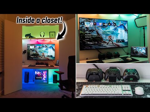 The ULTIMATE GAMING & STREAMING SETUP in a closet! | Full Tour (2022)