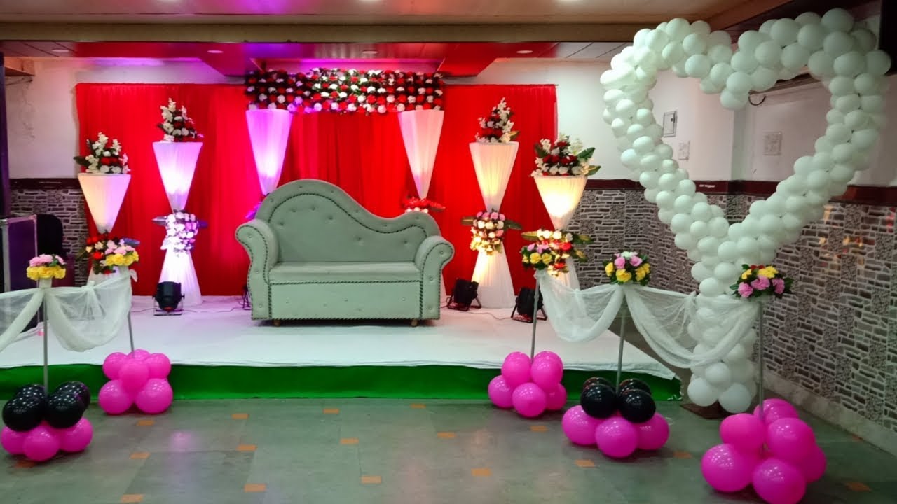 Engagement ceremony decoration|Ring ceremony stage decoration|Engagement  stage|Flower arch decor - YouTube