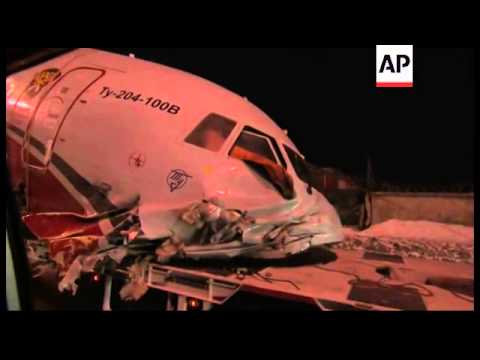 A passenger airliner careered off the runway at Russia's third-busiest airport and partly onto a hig