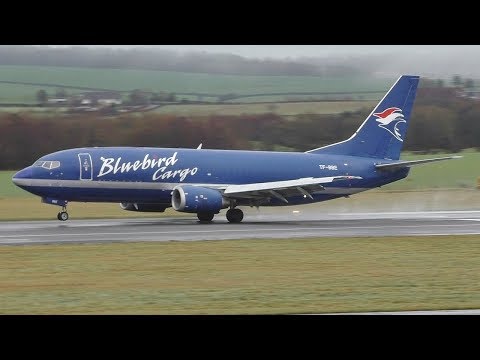 *Rare* BlueBird Cargo Boeing 737-300F Landing & Takeoff at Prestwick Airport