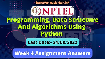 NPTEL Programming Data Structure And Algorithms Using Python  Week 4 Quiz Assignment Answers 2022