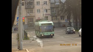 Минск, поездка в троллейбусе БКМ-321, парк.№ 5497, марш.42 (12.01.2024)