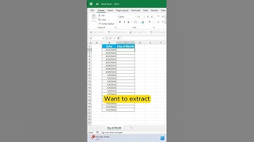 Extract Day from Date in Excel | Excel Formula Hack for Data Analysis