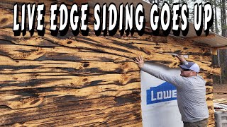 MILLING AND INSTALL LIVE EDGE SIDING | offgrid cabin, tiny house, build live edge siding, Tractor