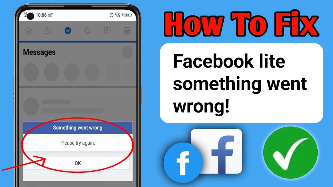 How to Fix Facebook Lite Something went wrong Problem (New2024 ...