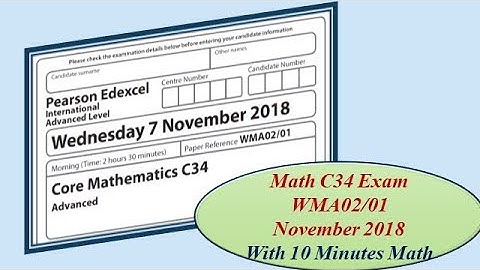 Edexcel IAL Math C34/NOV/2018