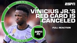 ESPN FC reacts to Vinicius Jr.’s red card being canceled & Valencia’s fine for racist abuse