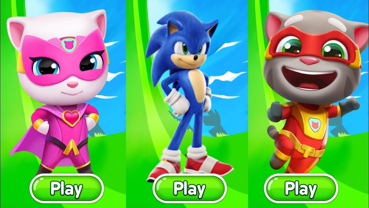 Sonic Dash - Movie Sonic Vs Talking Tom hero dash Vs All Bosses Zazz ...