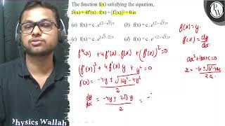 The function \( \mathrm{f}(\mathrm{x}) \) satisfying the equation, ...