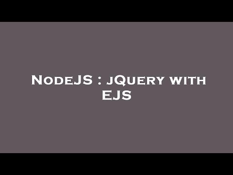 NodeJS : jQuery