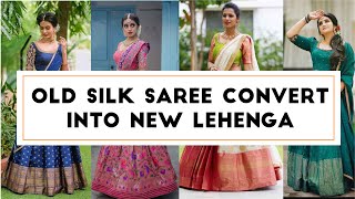 silk saree lehenga design ideas | old silk saree reuse screenshot 5