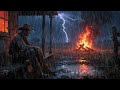 10+ Hours of Arthur Morgen Camping in thunder storms ASMR
