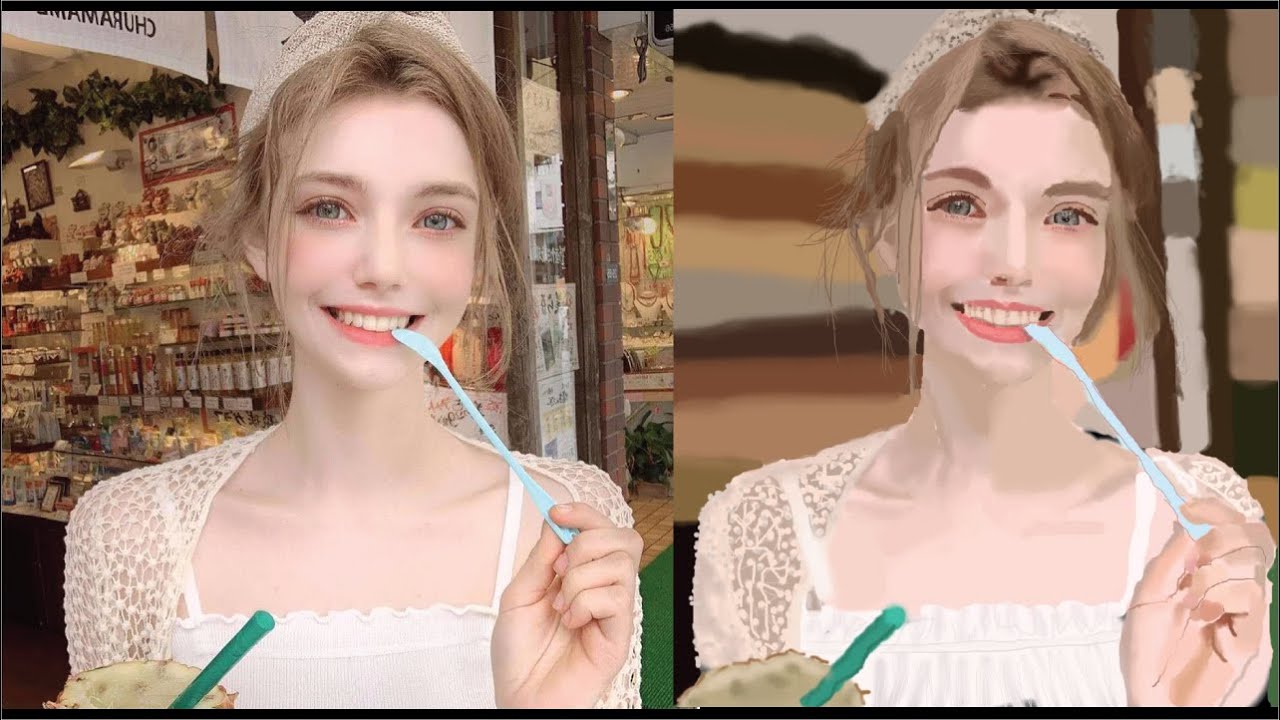 Model Chloe(Kim Ae-ran) Digital Painting 모델 김애란 페인팅 - YouTube
