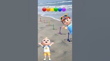 Learn Colors Red🔴 Blue🔵 Green🟢 at the Beach! CoComelon Toys! #shorts