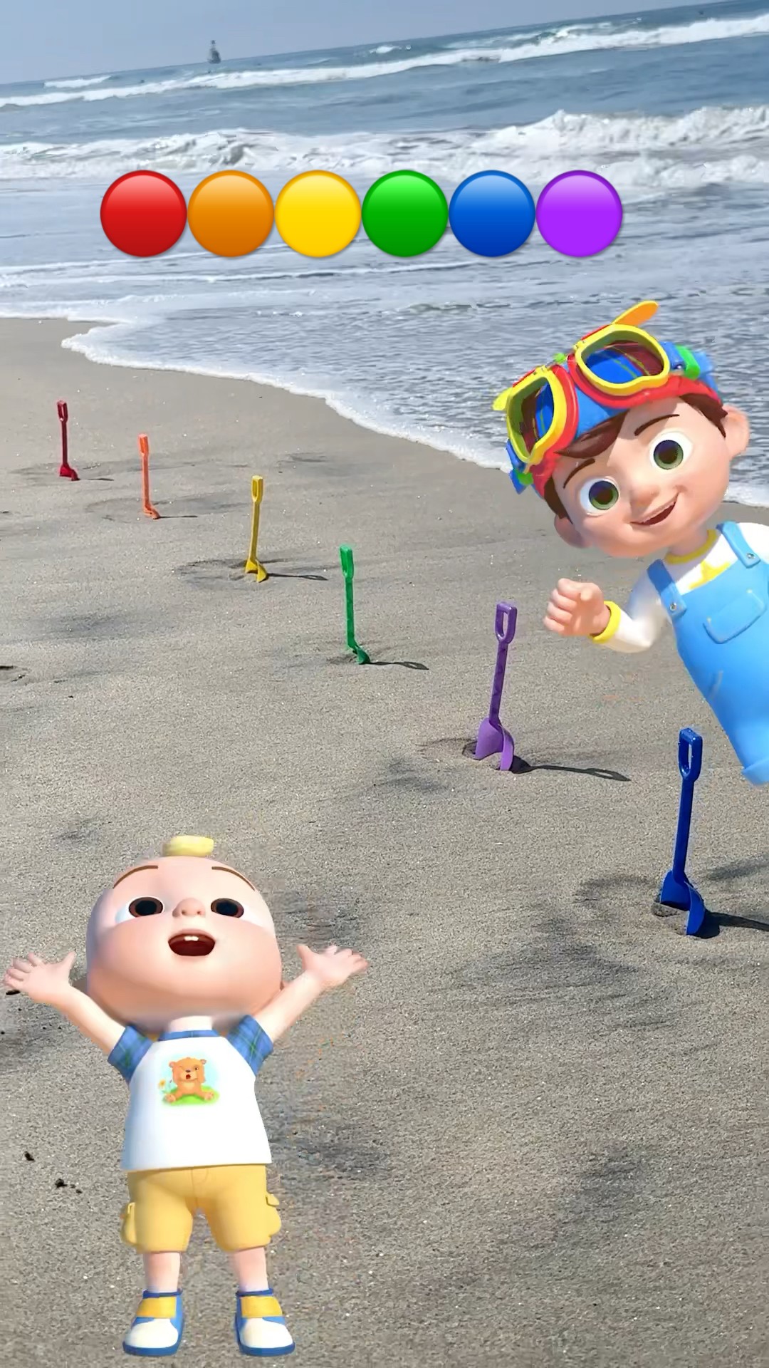 Learn Colors Red? Blue? Green? at the Beach! CoComelon Toys! #shorts