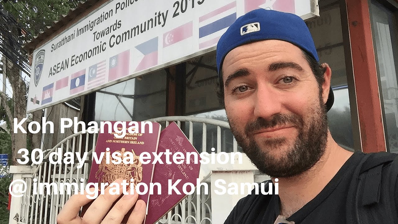 How to get a 30 day visa extension in Koh Samui immigration office from Koh  Phangan Thailand
