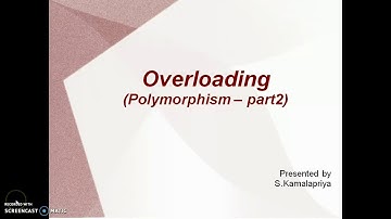 object oriented programming concepts in tamil part11 - Overloading