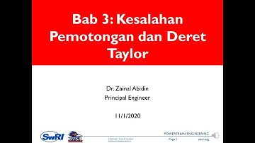03 Kesalahan Pemotongan dan Deret Taylor Part1 NUMERIK