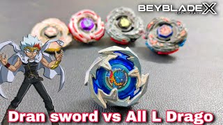 beyblade x Dran sword vs All L Drago #beyblades fight | beyblade x