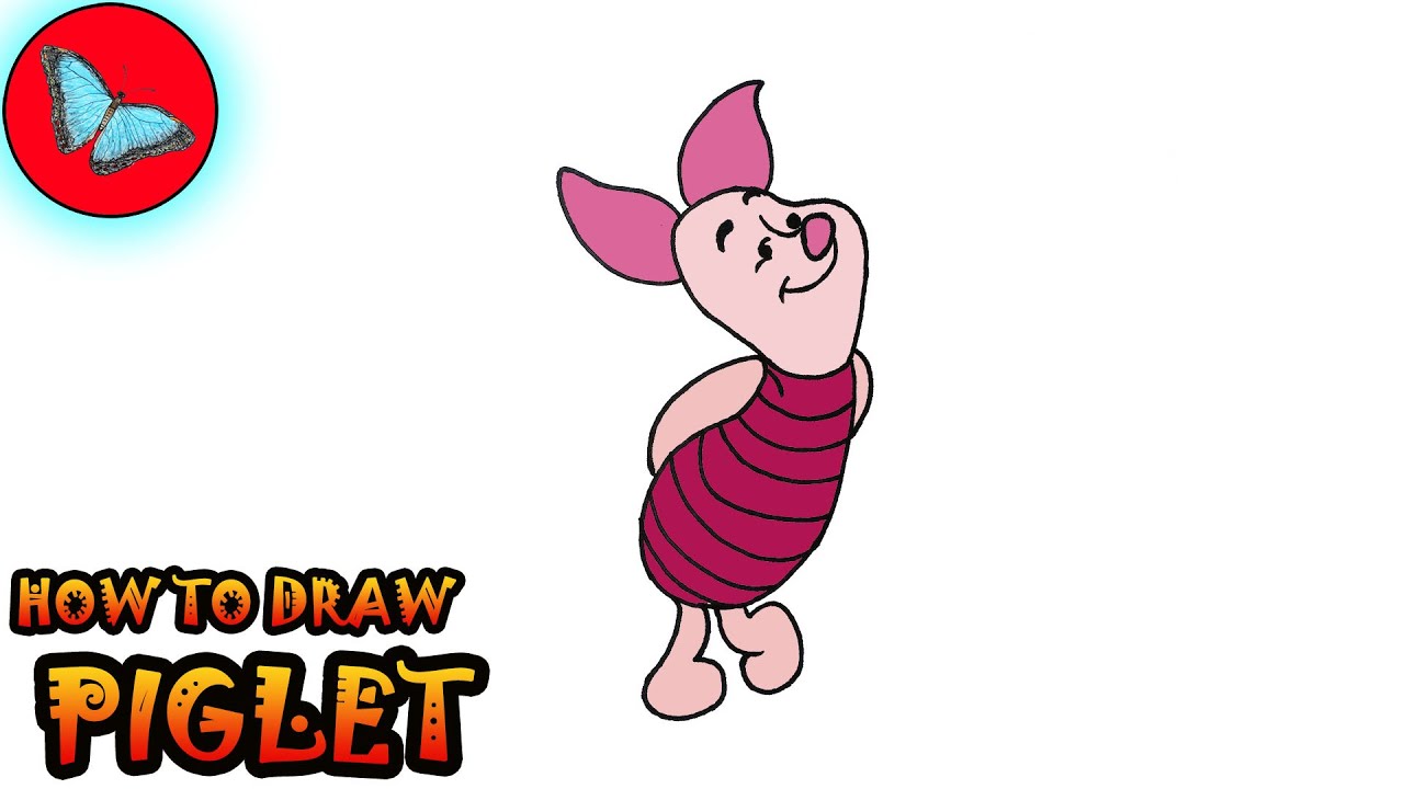 How To Draw Piglet From Winnie The Pooh | Drawing Animals - YouTube