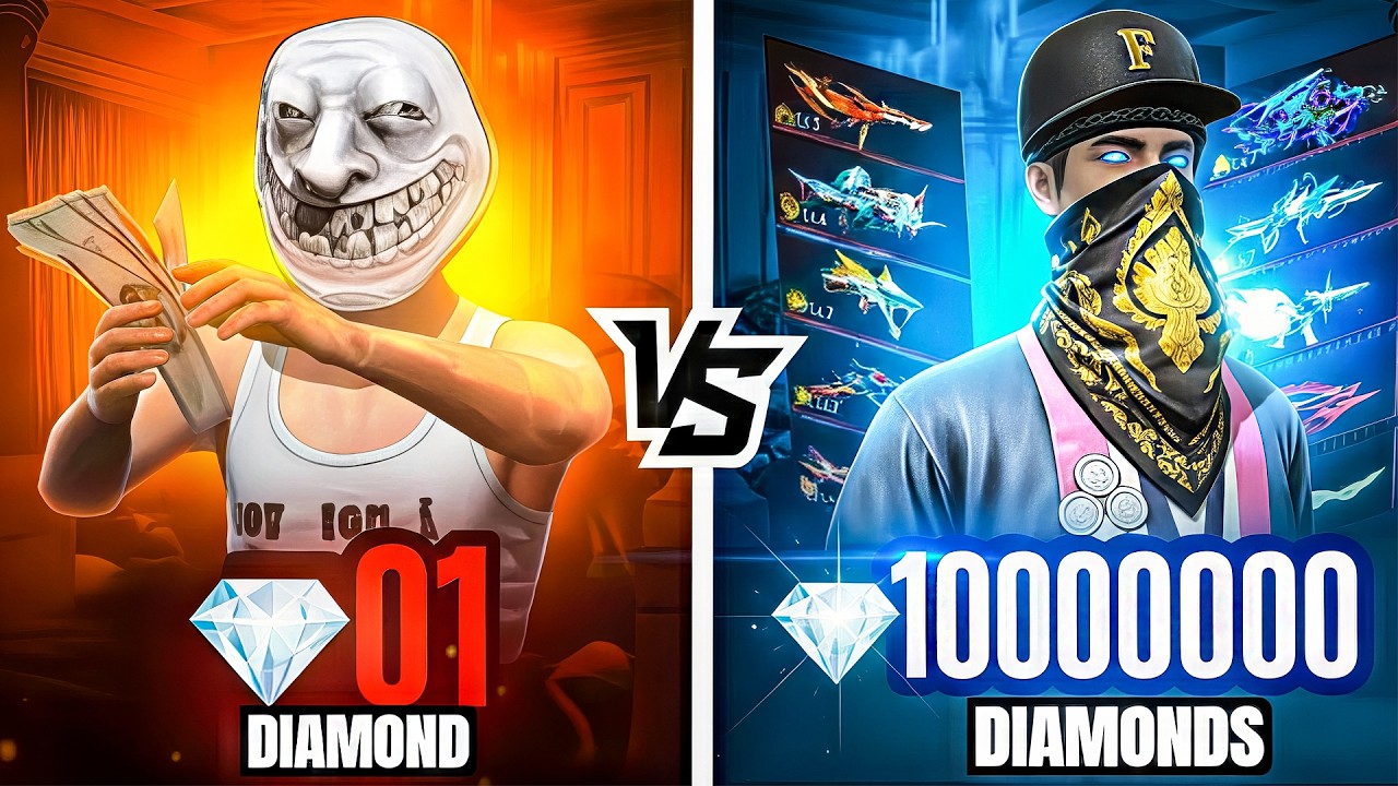 0 Vs 1 Crore Diamonds Outfits in Free Fire 😱 ft. MR ABU, Zindabad, Rufe, NOMI
