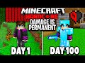 I Survived 100 Days of Hardcore Minecraft, But Damage is PERMANENT
