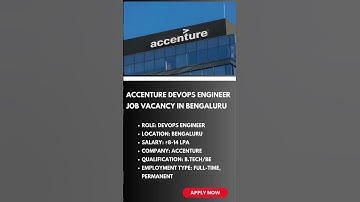 Accenture DevOps Engineer Job Vacancy in Bengaluru