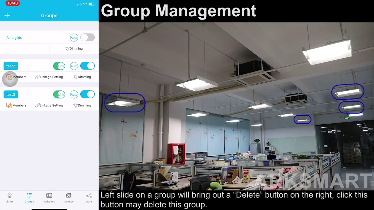 Group Management - ARK Smart Bluetooth lighting control system - YouTube